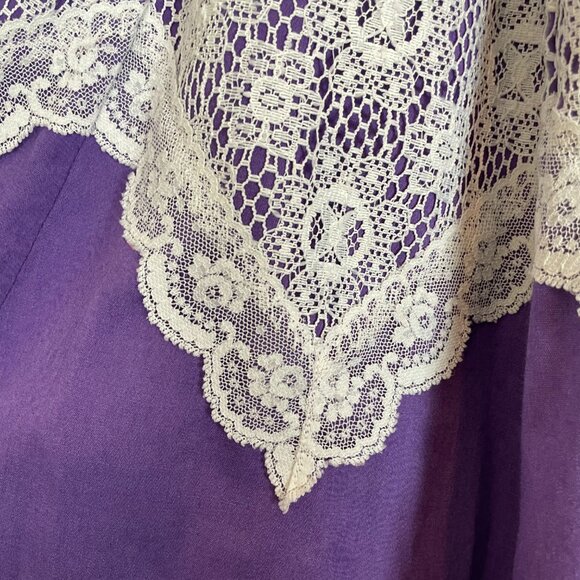 Handmade‎ Skirt Lace Purple White Elastic Waistband Country Line Dance Rodeo - Picture 6 of 10